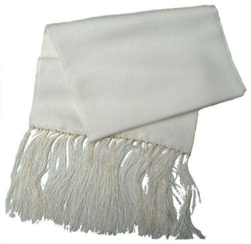 100% Silk Ivory White Scarf